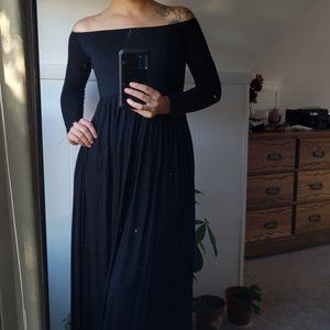 Long black dress w/ accessories - great for Halloween costume